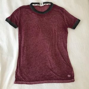 Victoria’s Secret Pink distressed ringer tee XS